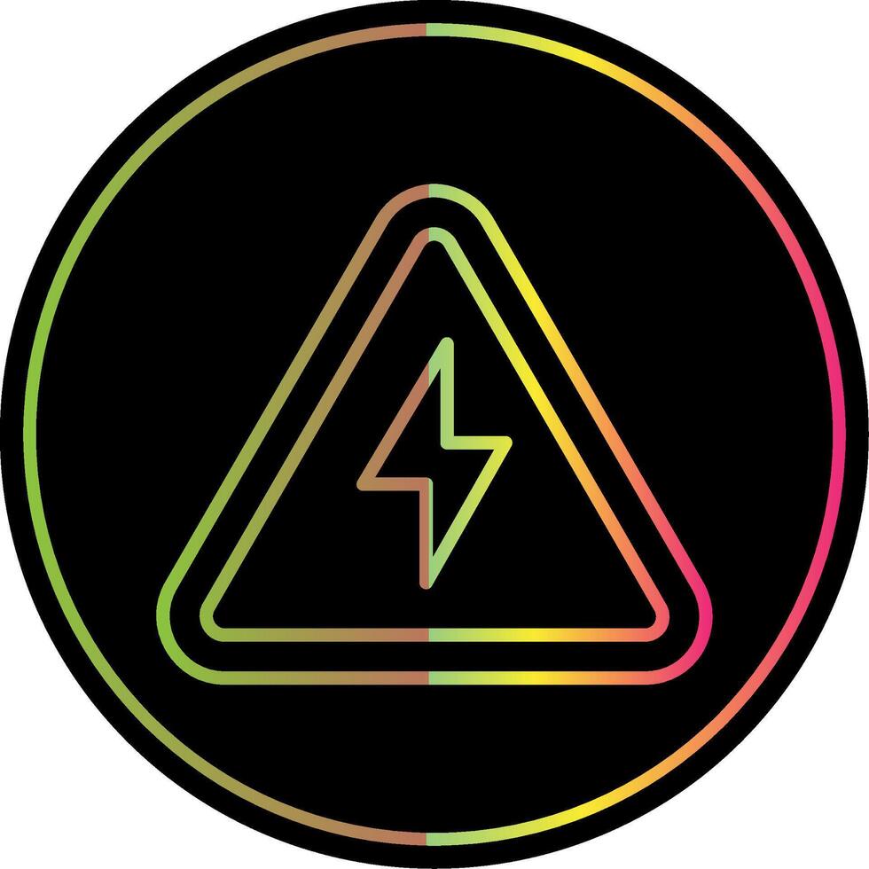 Electrical Danger Sign Line Gradient Due Color Icon Design vector