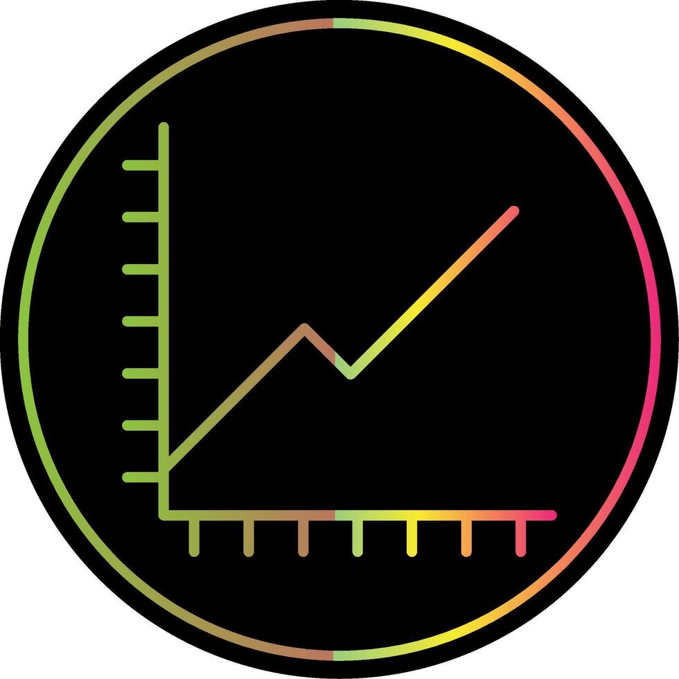 Chart Line Gradient Due Color Icon Design vector