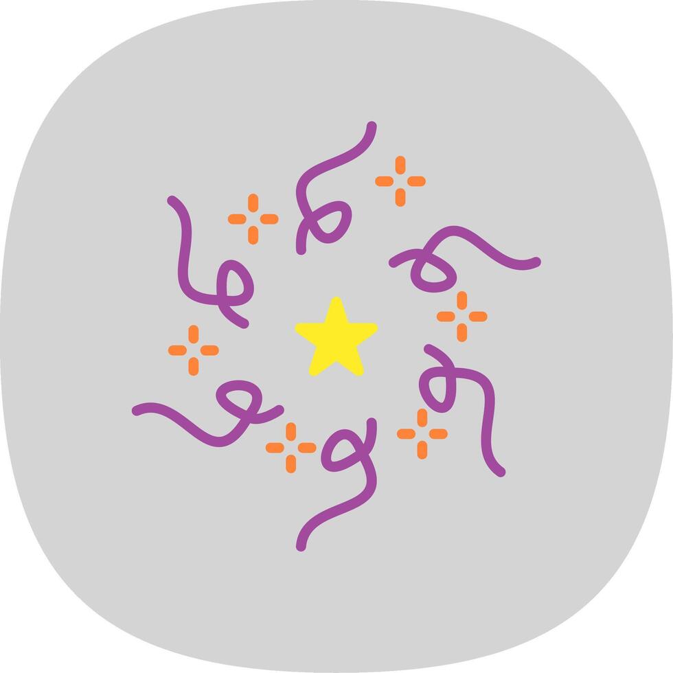 Firework Flat Curve Icon Design vector