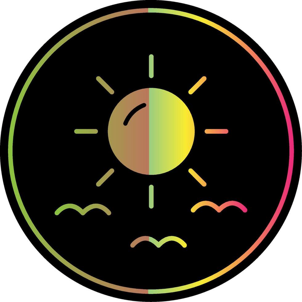 Sun Glyph Due Color Icon Design vector