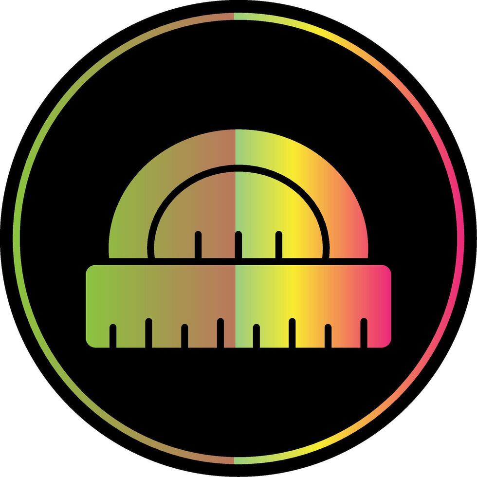 Curve Ruler Glyph Due Color Icon Design vector