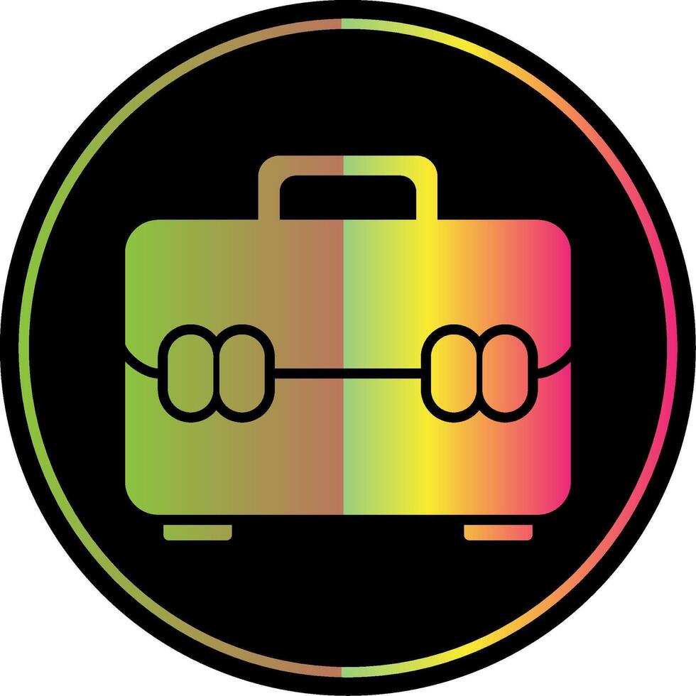 Briefcase Glyph Due Color Icon Design vector