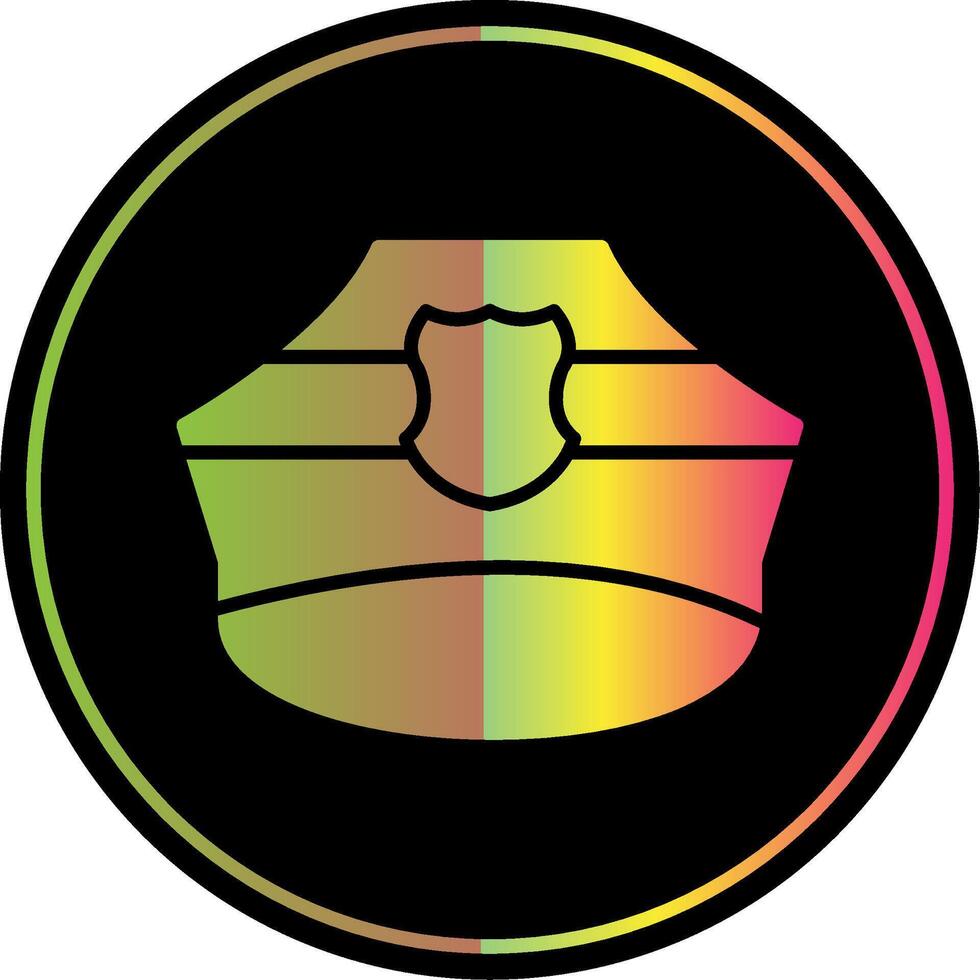 Police Hat Glyph Due Color Icon Design vector