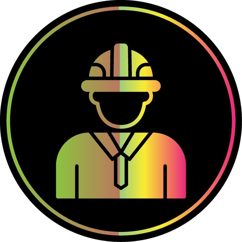 Engineer Glyph Due Color Icon Design vector