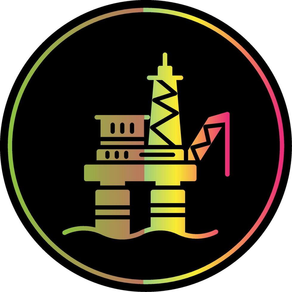 Drilling Rig Glyph Due Color Icon Design vector