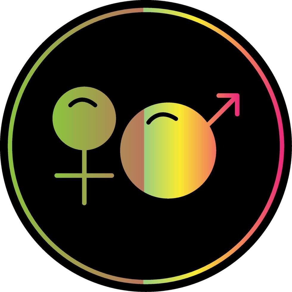 Gender Sign Glyph Due Color Icon Design vector