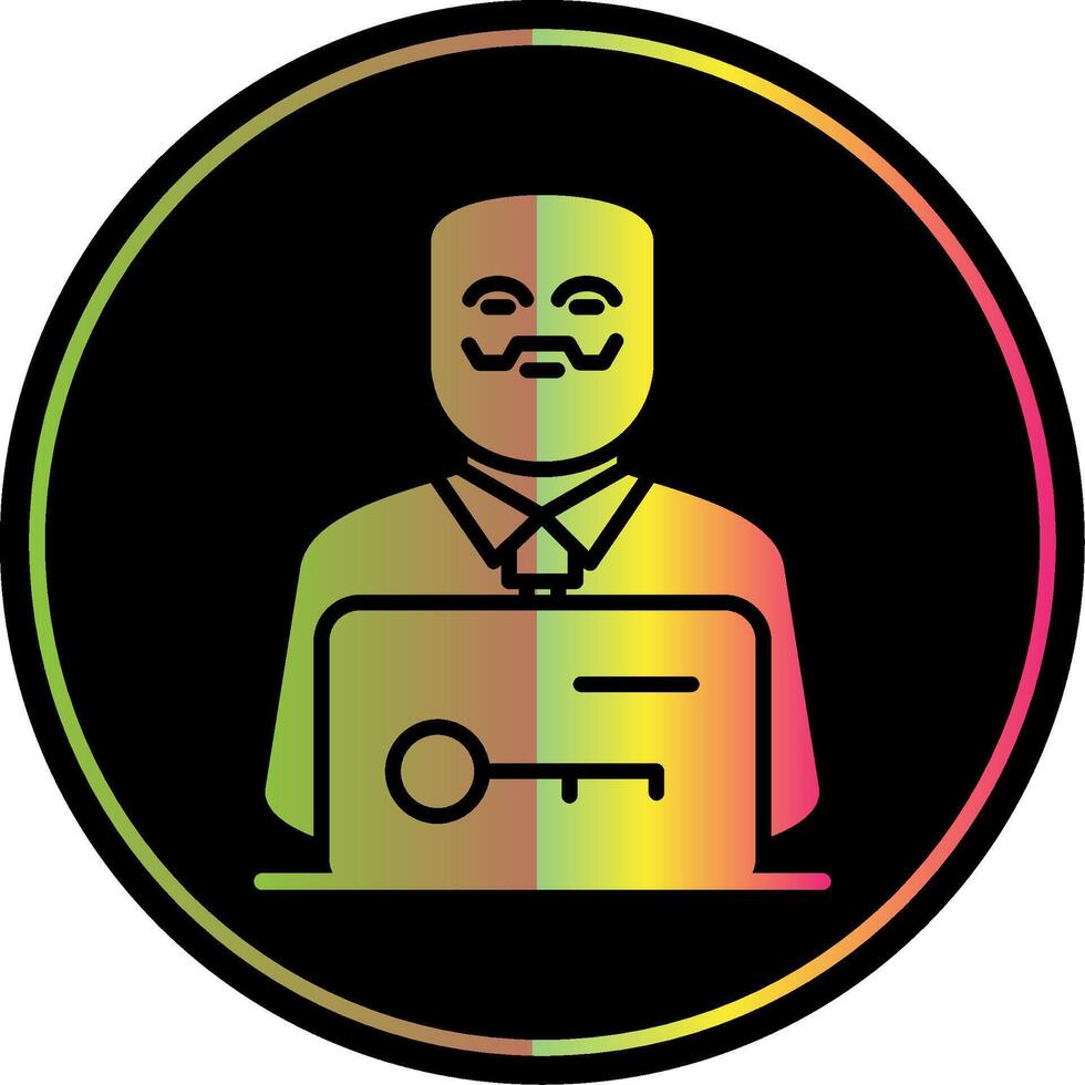 Anonymous Glyph Due Color Icon Design vector