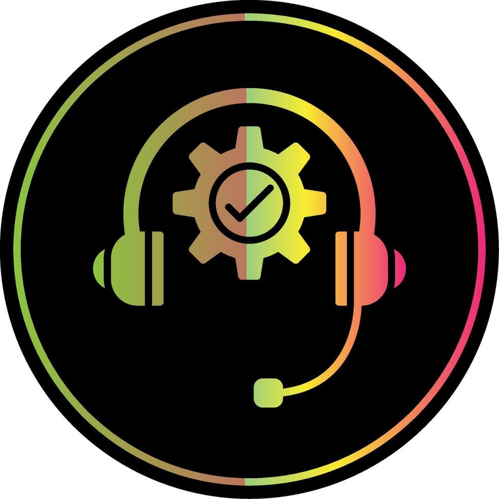 Technical Support Glyph Due Color Icon Design vector