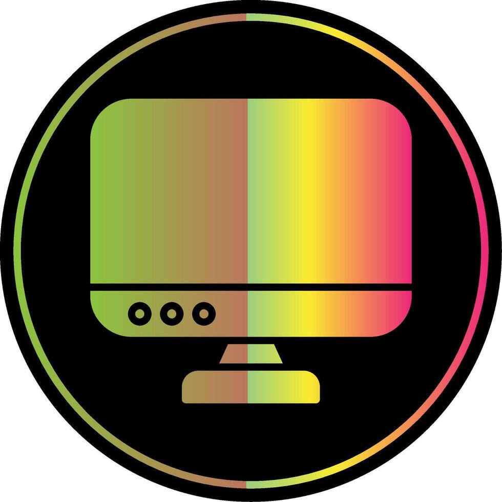 Computer Glyph Due Color Icon Design vector