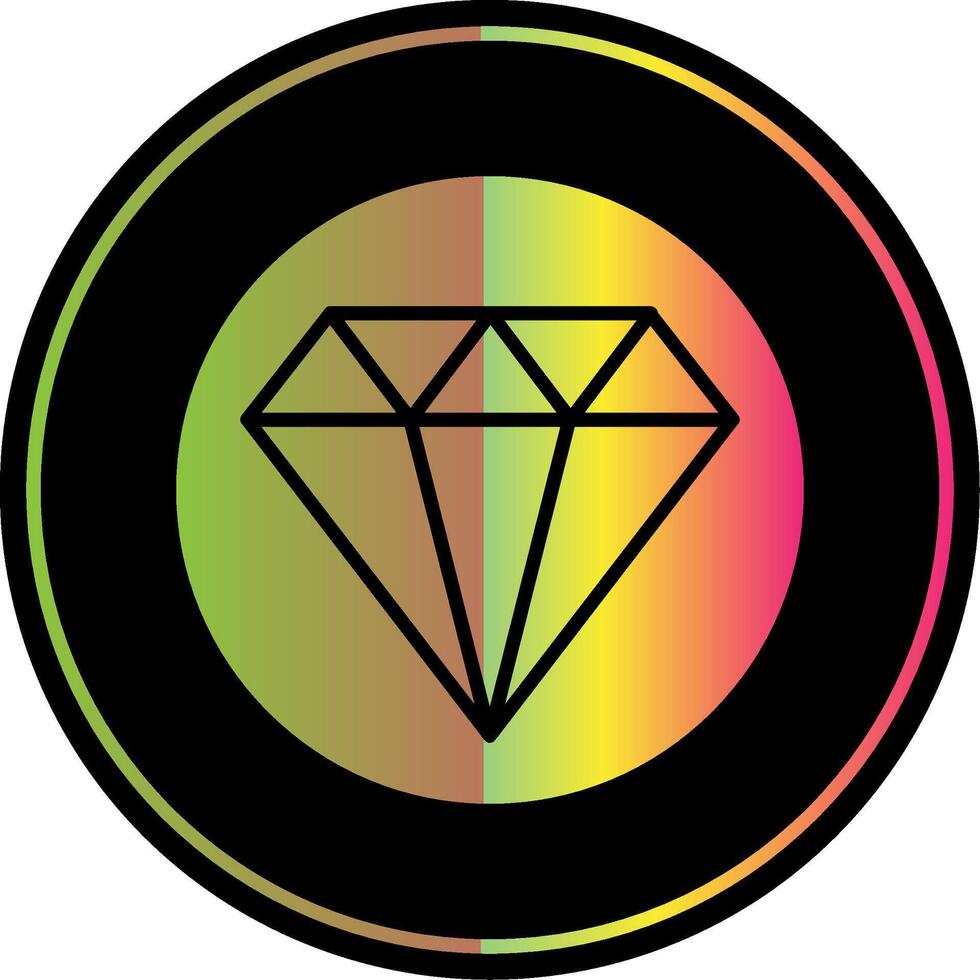 Diamond Glyph Due Color Icon Design vector