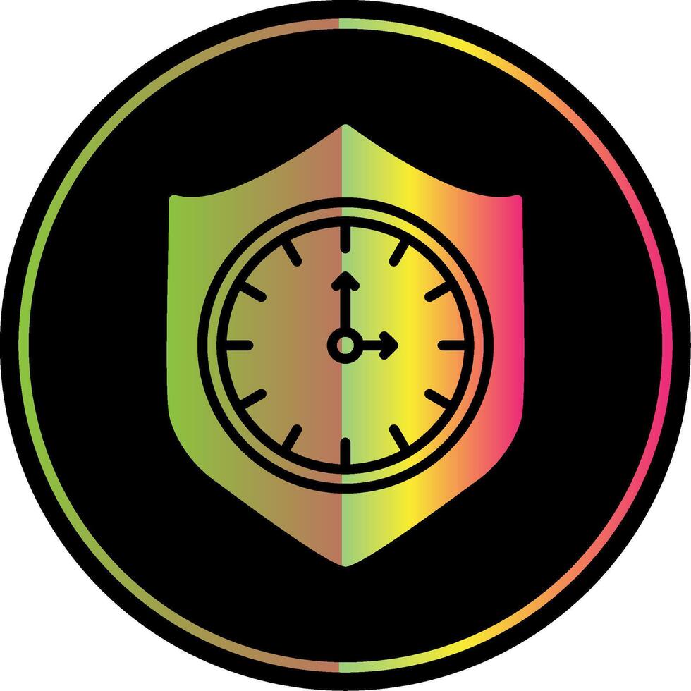 Reliablity Glyph Due Color Icon Design vector