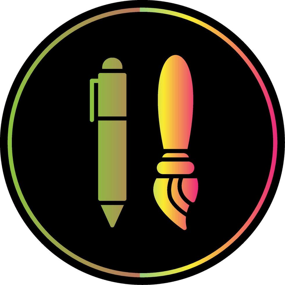 Pen Glyph Due Color Icon Design vector