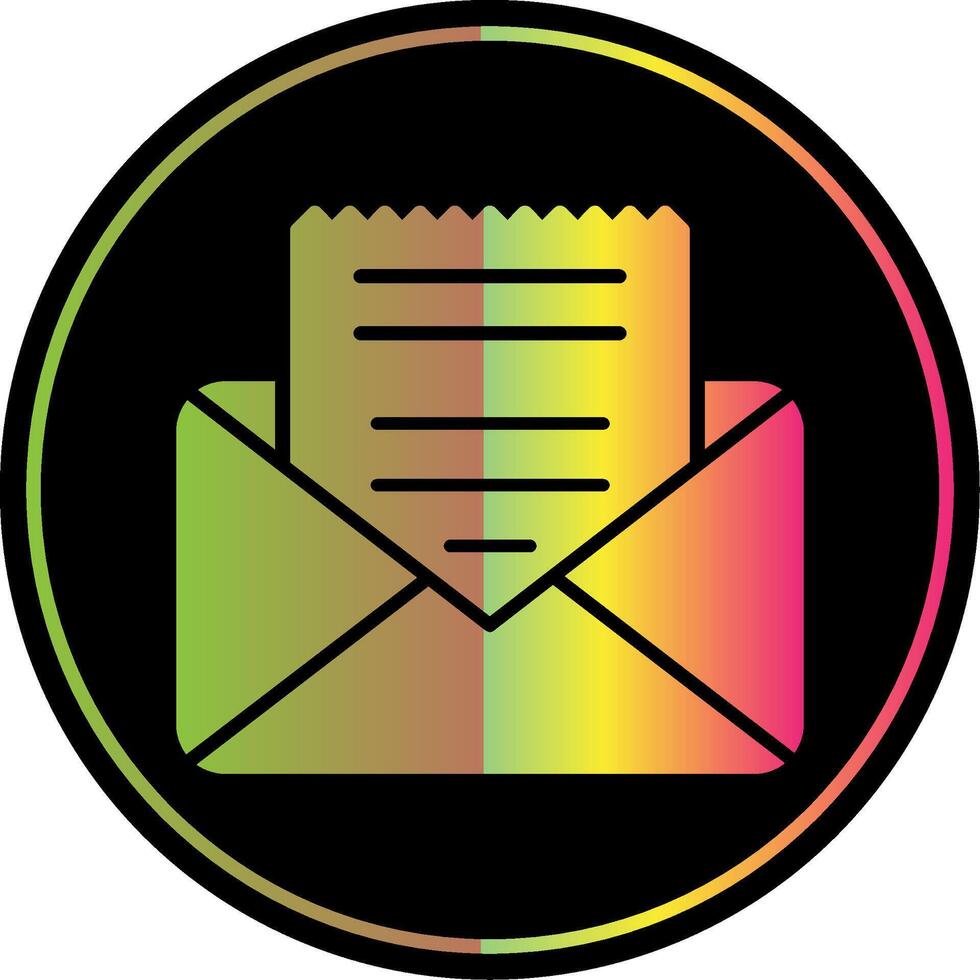Envelope Glyph Due Color Icon Design vector