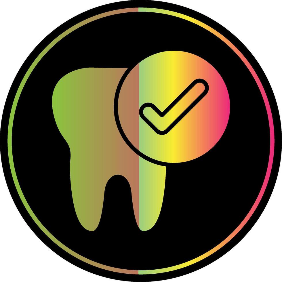 Tooth Glyph Due Color Icon Design vector