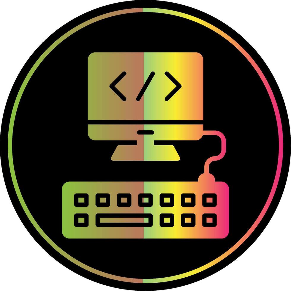 Web Programming Glyph Due Color Icon Design vector