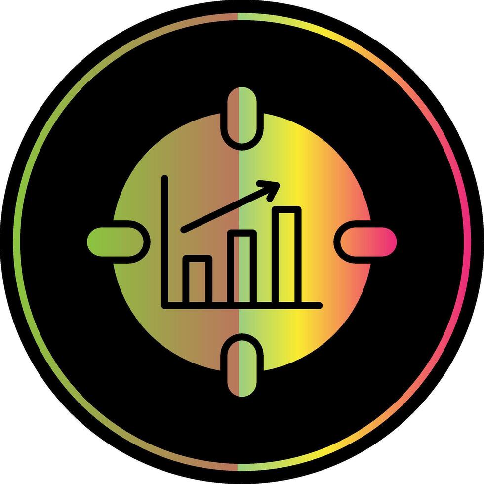 datos analítica glifo debido color icono diseño vector