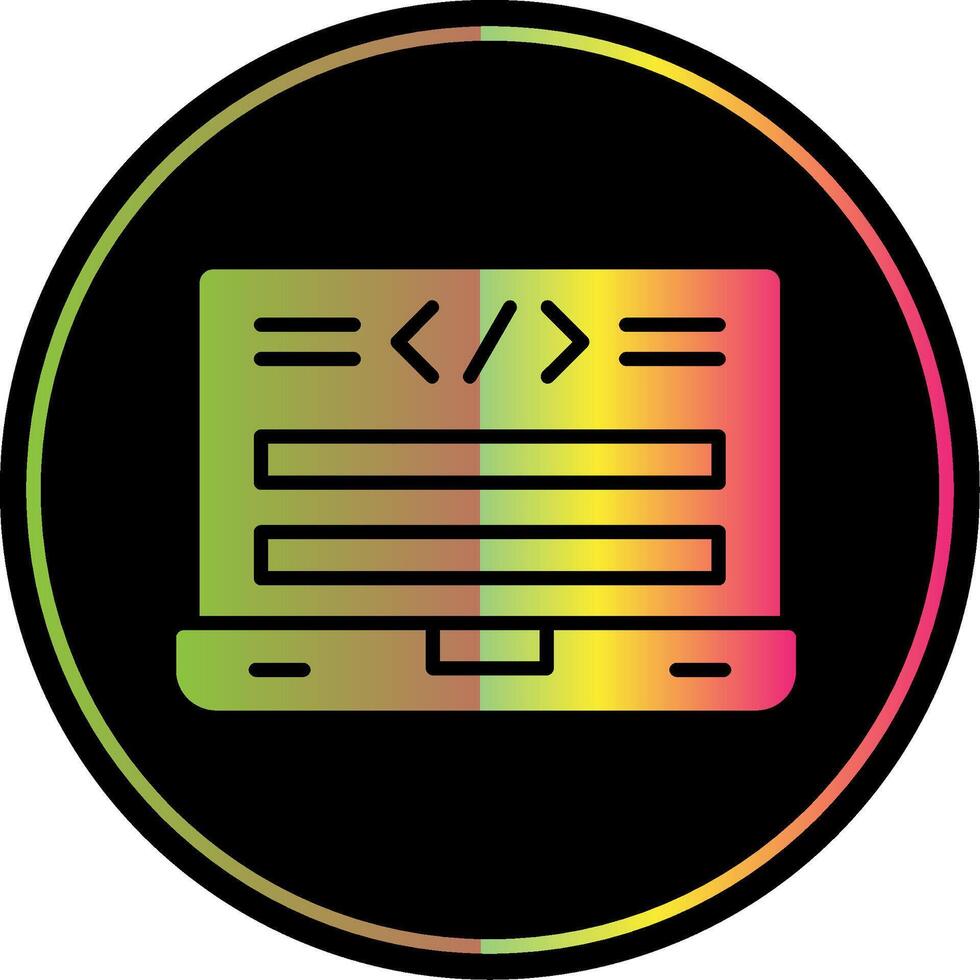 Html Code Glyph Due Color Icon Design vector