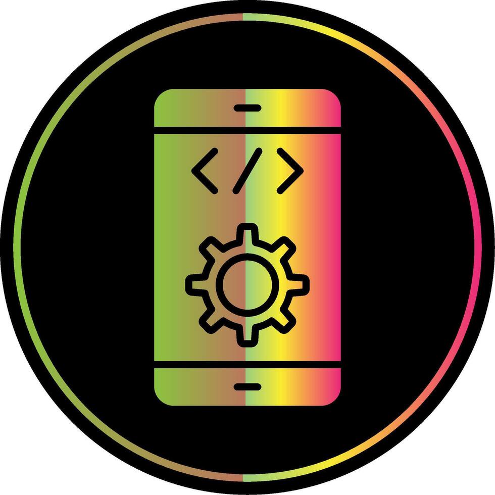 Software Development Glyph Due Color Icon Design vector