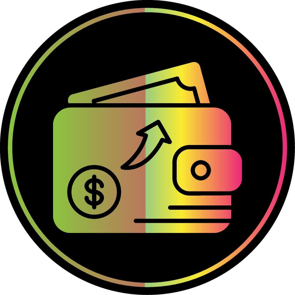 Wallet Glyph Due Color Icon Design vector