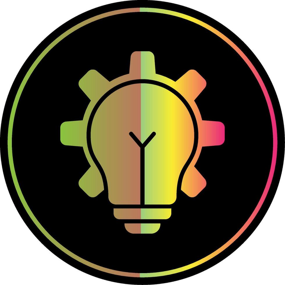 Lightbulb Glyph Due Color Icon Design vector