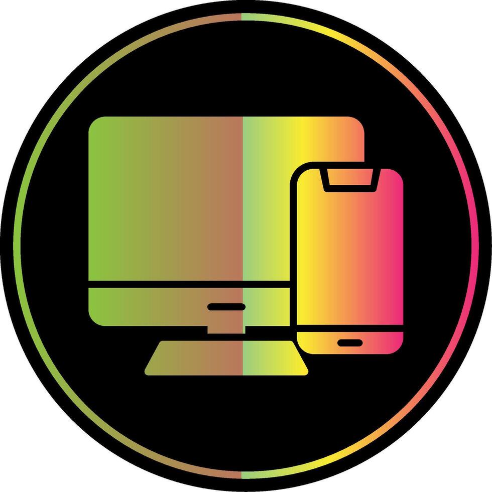 Responsive Devices Glyph Due Color Icon Design vector