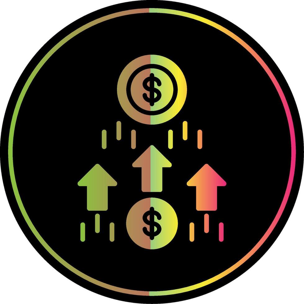 Money Growth Glyph Due Color Icon Design vector