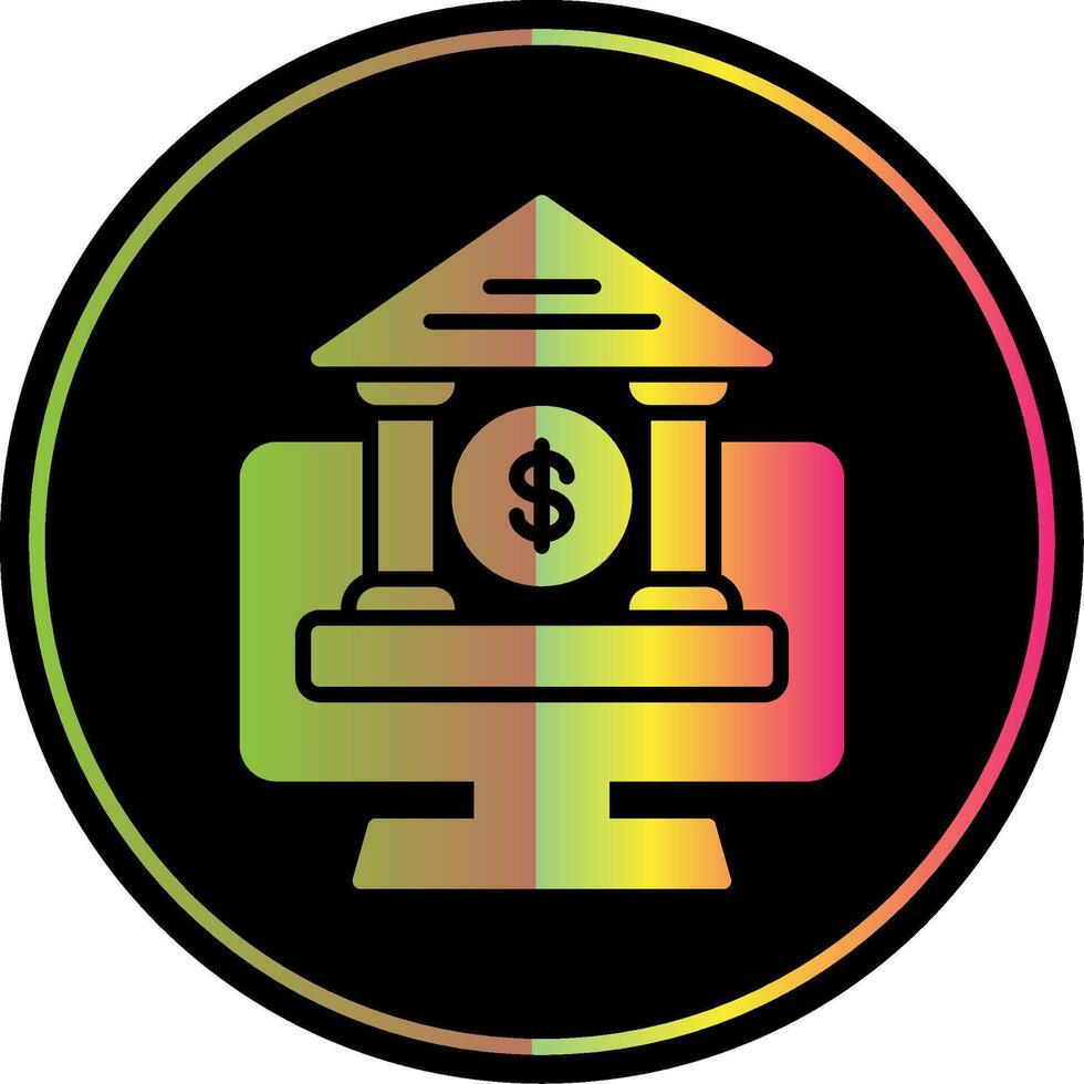 OnLine Circle Multi Circle Banking Glyph Due Color Icon Design vector