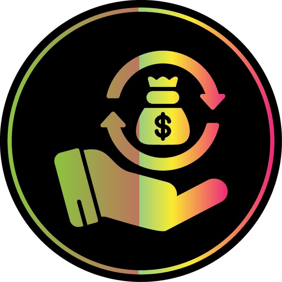 Money Back Glyph Due Color Icon Design vector
