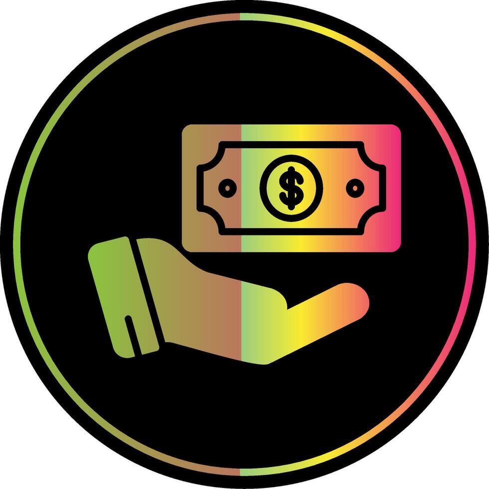 Cash Glyph Due Color Icon Design vector
