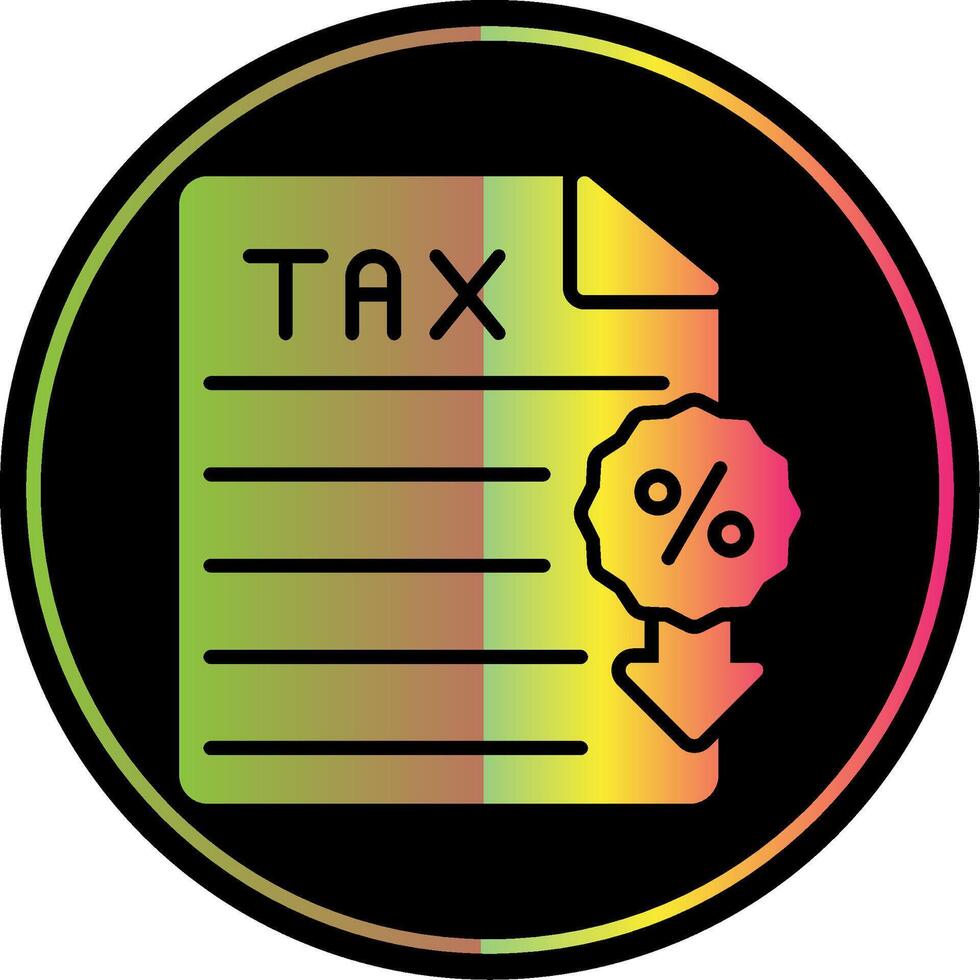 Tax Glyph Due Color Icon Design vector