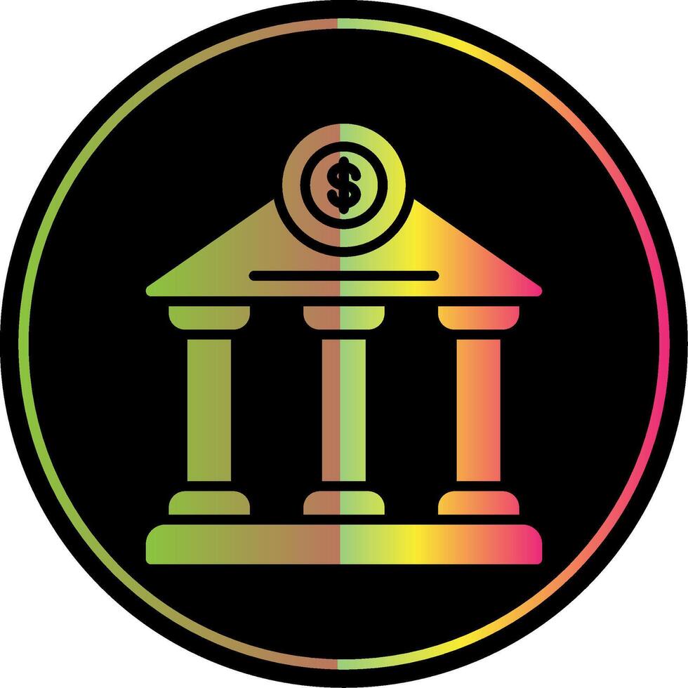 Bank Glyph Due Color Icon Design vector