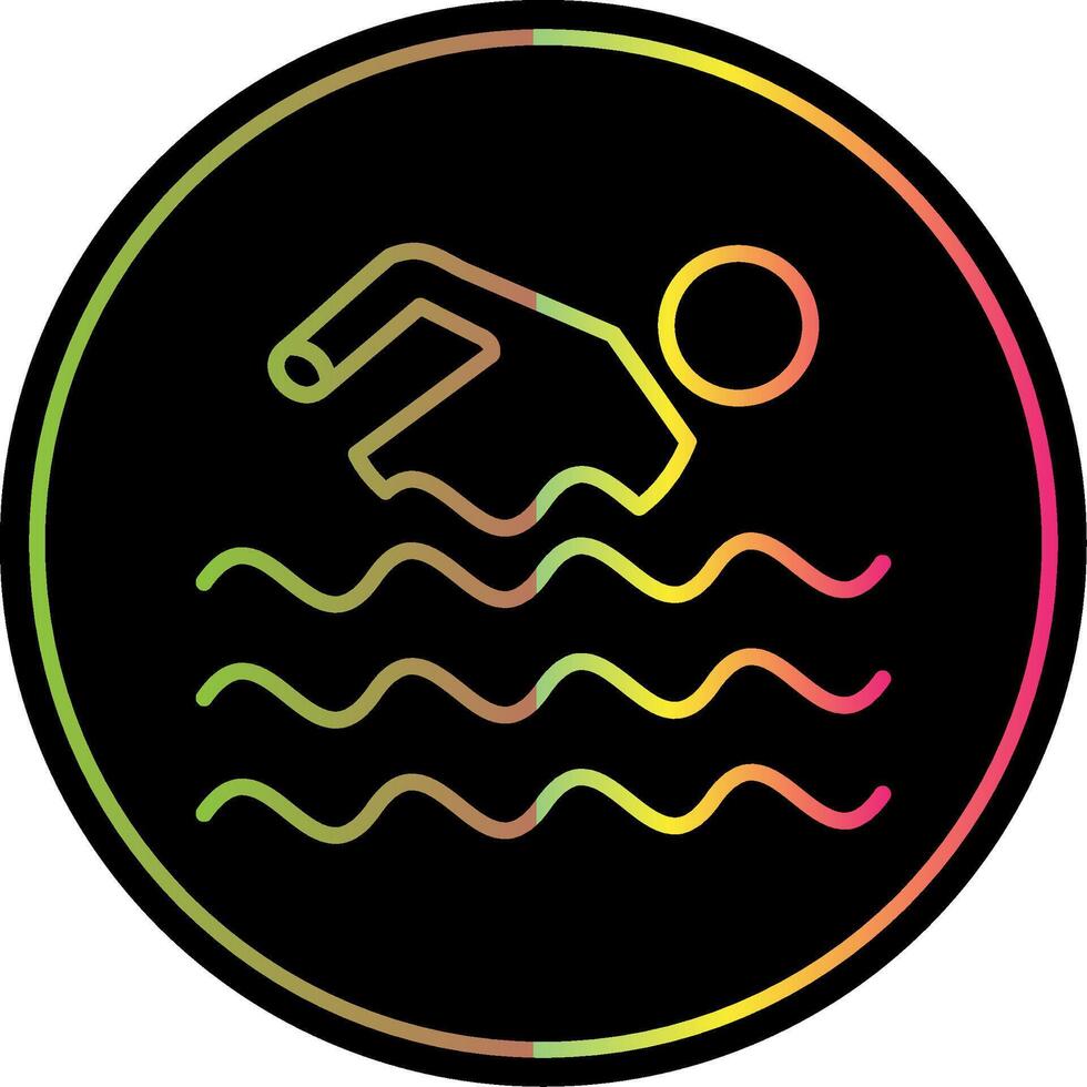 Swimming Line Gradient Due Color Icon Design vector
