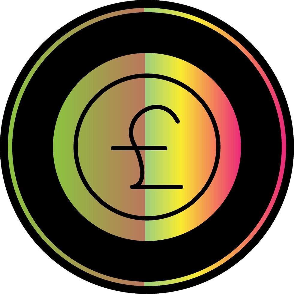 Pounds Glyph Due Color Icon Design vector