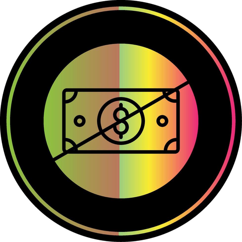 No Money Glyph Due Color Icon Design vector