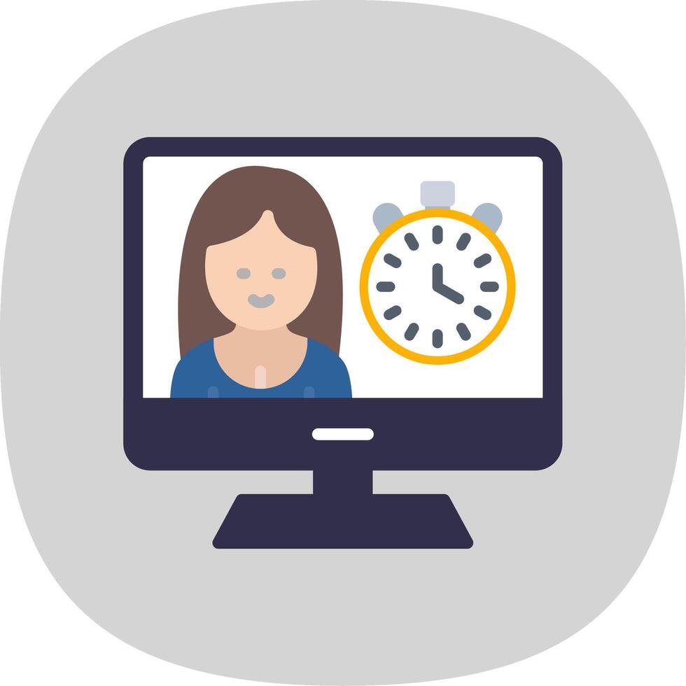 Timer Flat Curve Icon Design vector