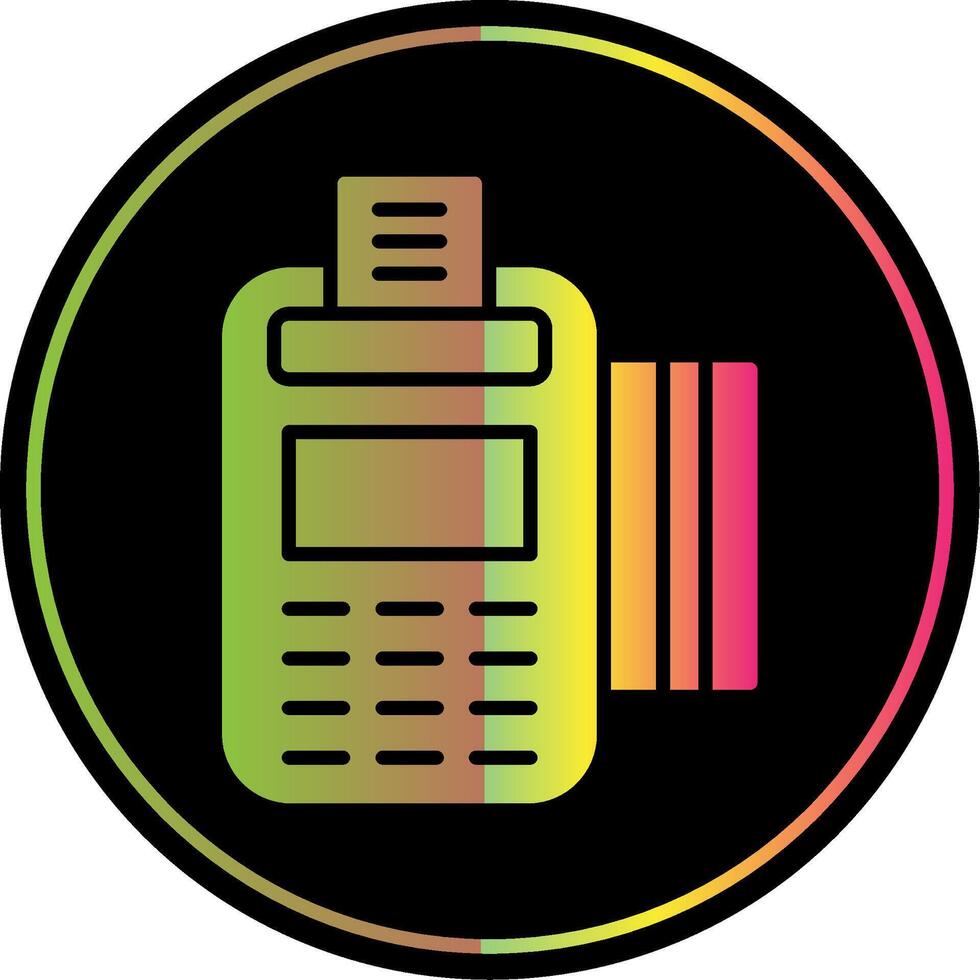 Pos Terminal Glyph Due Color Icon Design vector