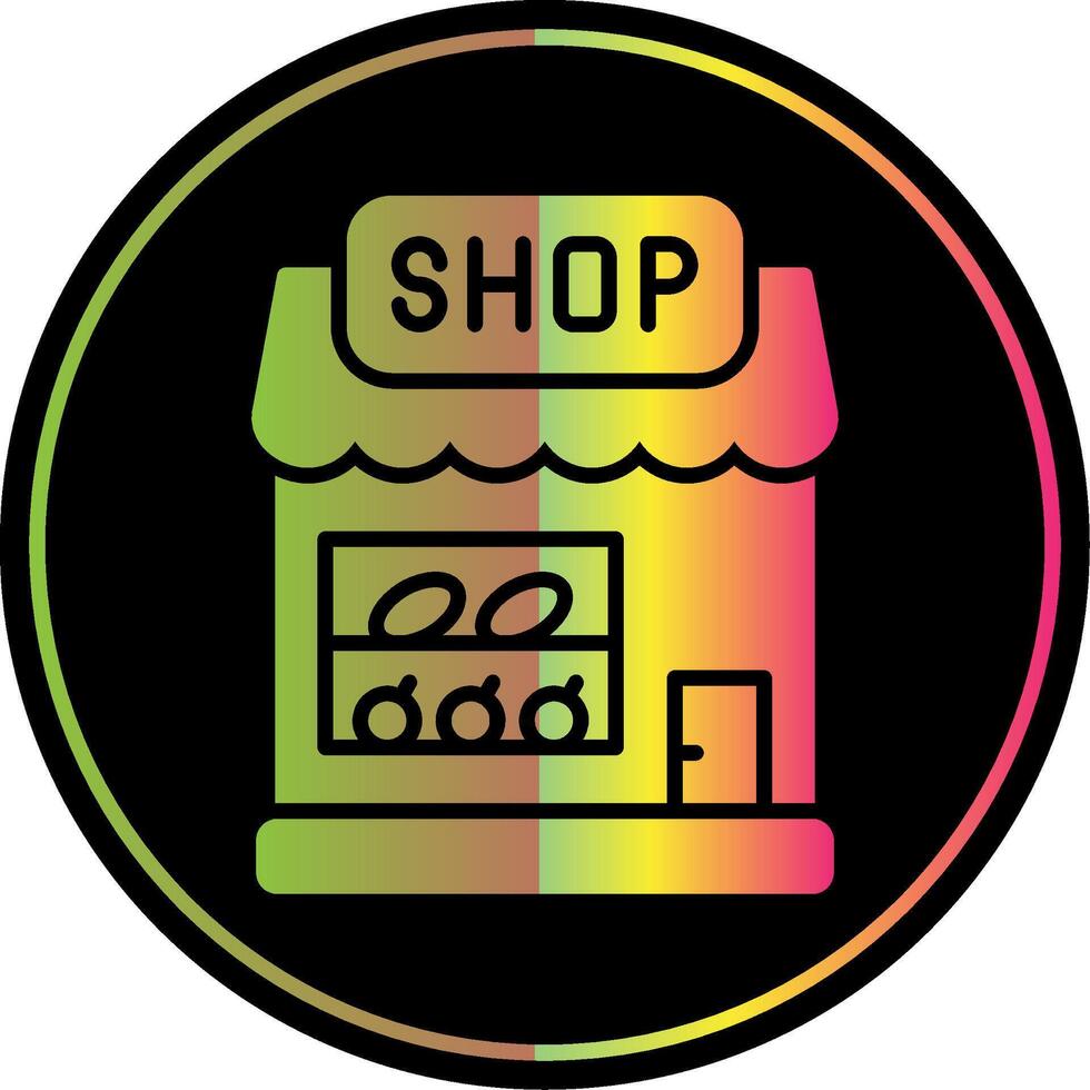 Ice Cream Shop Glyph Due Color Icon Design vector