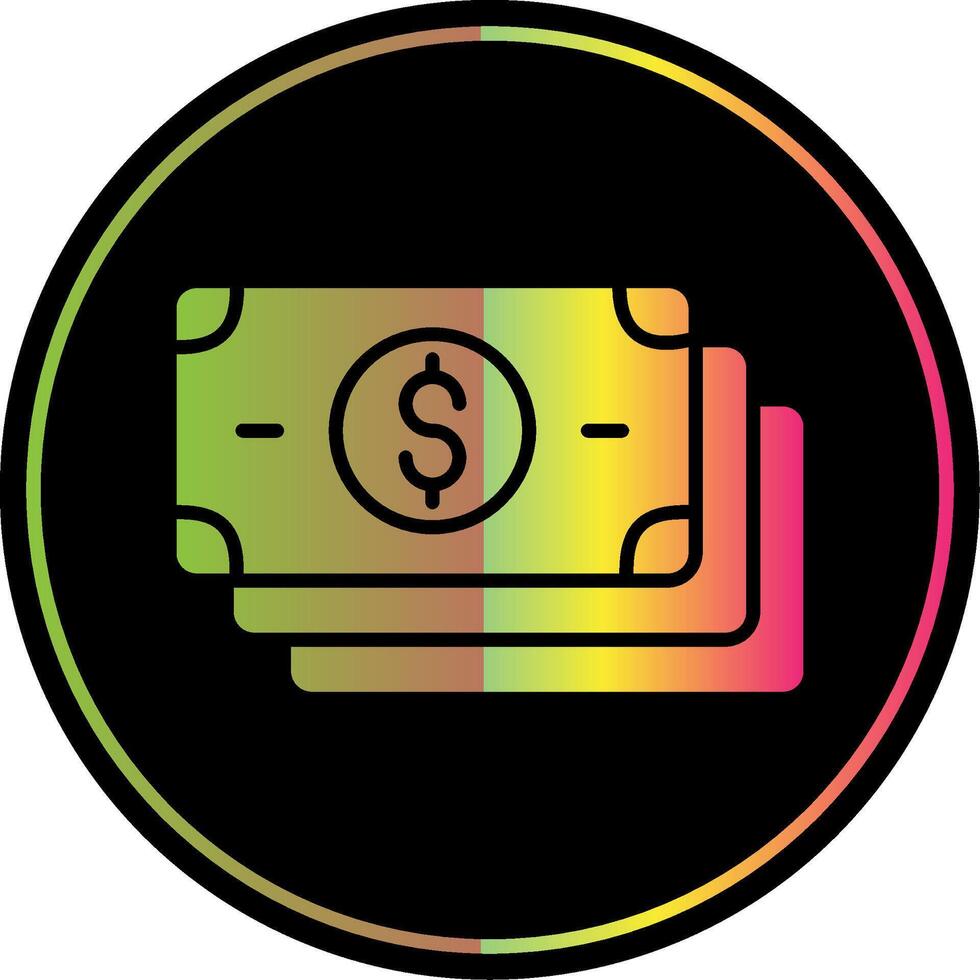 Banknotes Glyph Due Color Icon Design vector