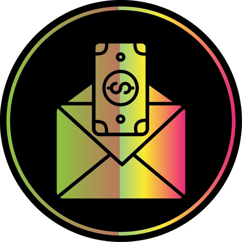 Paycheck Glyph Due Color Icon Design vector