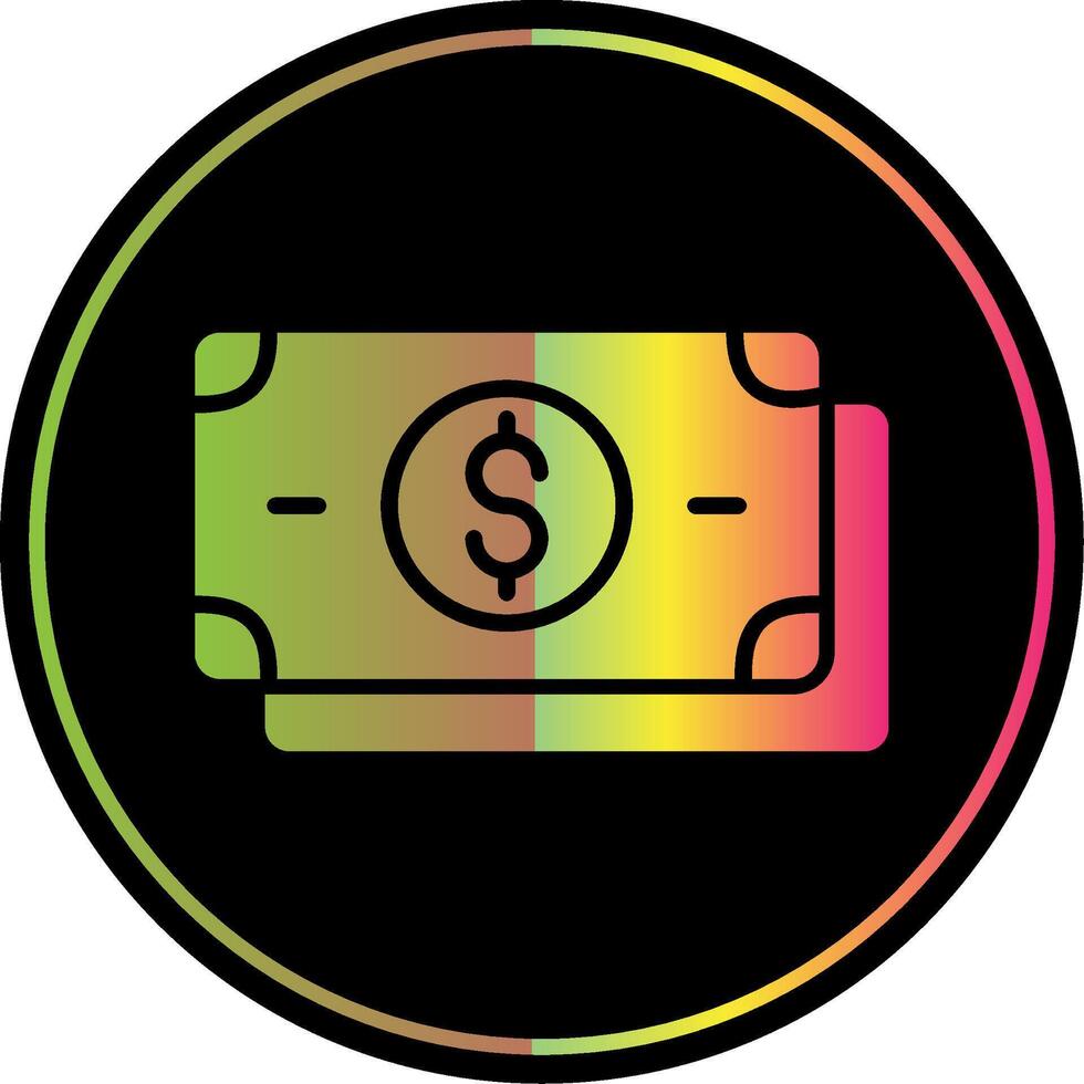 Dollar Glyph Due Color Icon Design vector