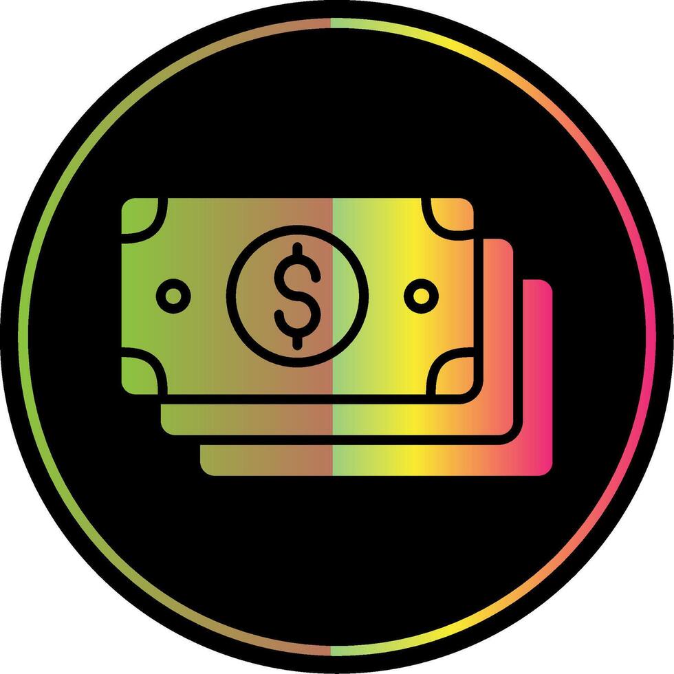 Cash Glyph Due Color Icon Design vector