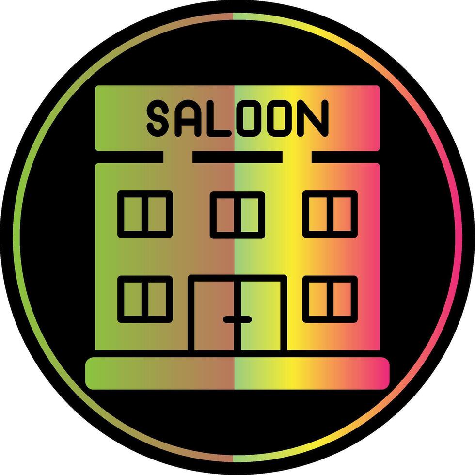 Saloon Glyph Due Color Icon Design vector