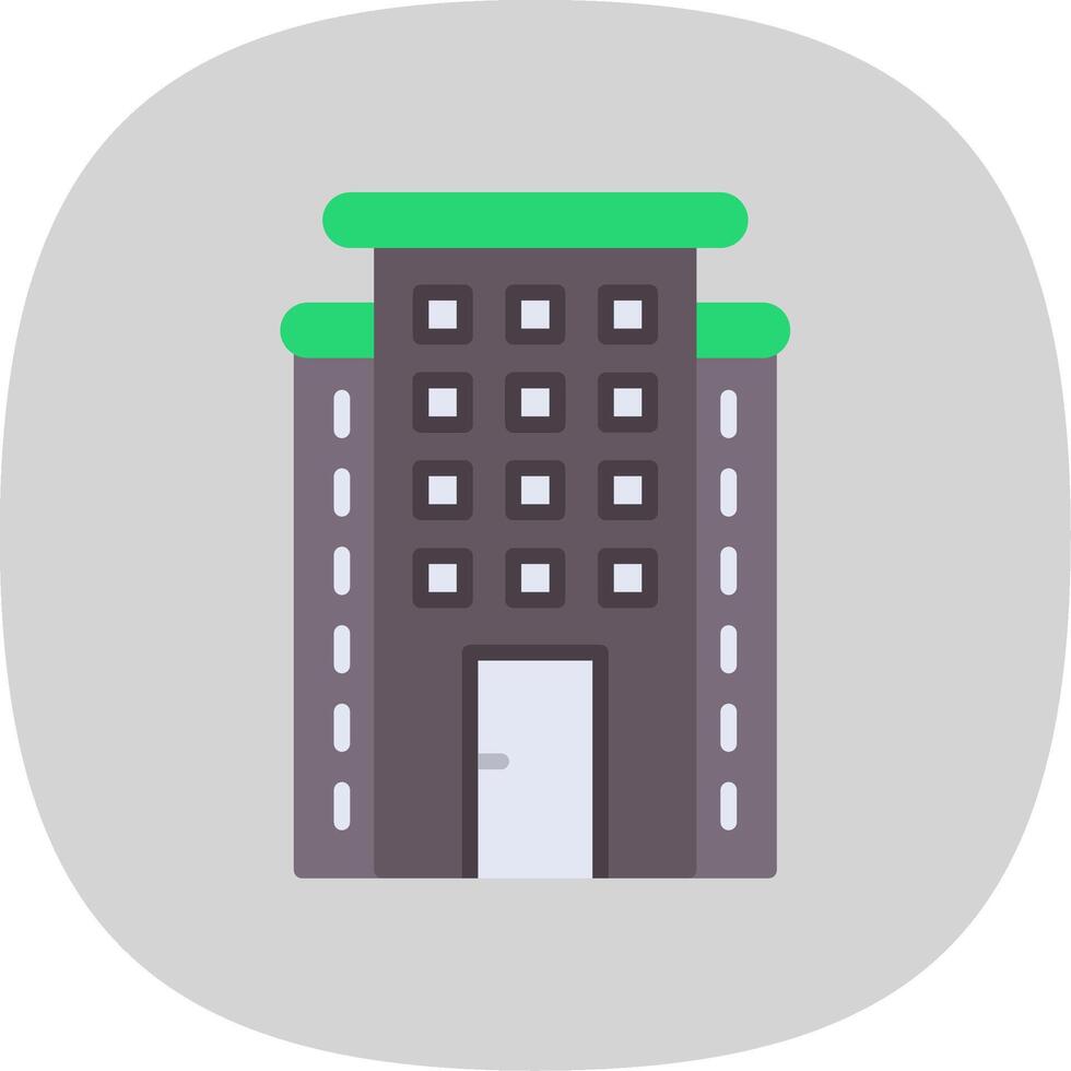 Skyscraper Flat Curve Icon Design vector