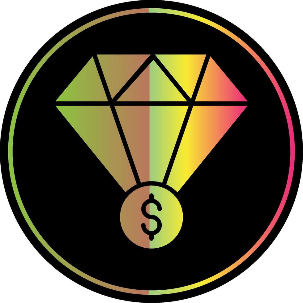 Value Glyph Due Color Icon Design vector