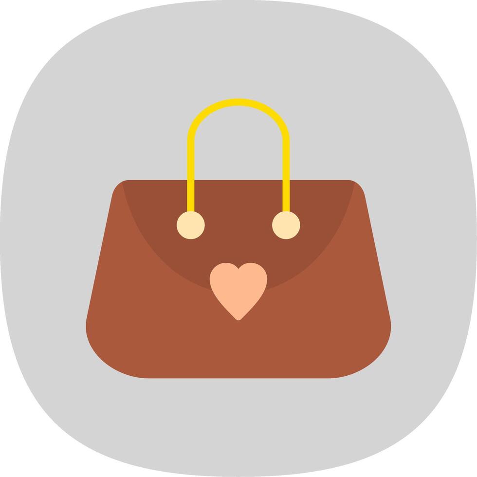 Purse Flat Curve Icon Design vector