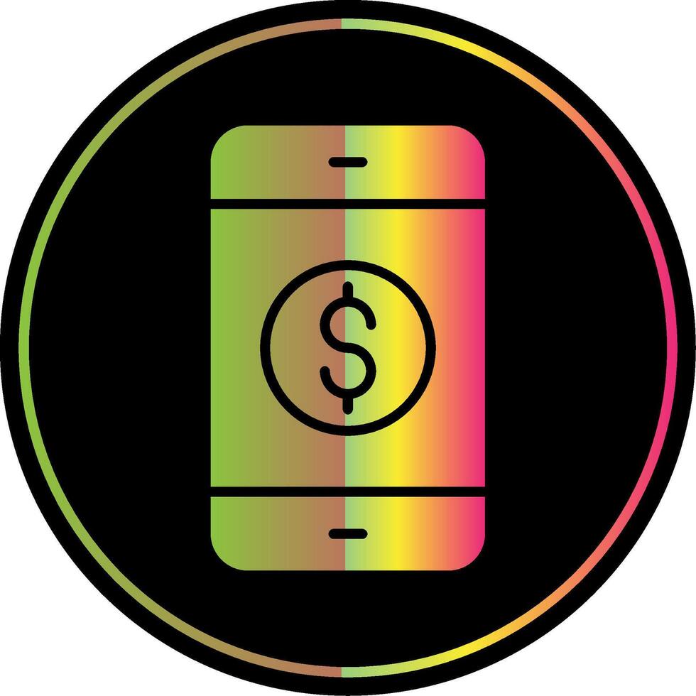 Mobile Banking Glyph Due Color Icon Design vector