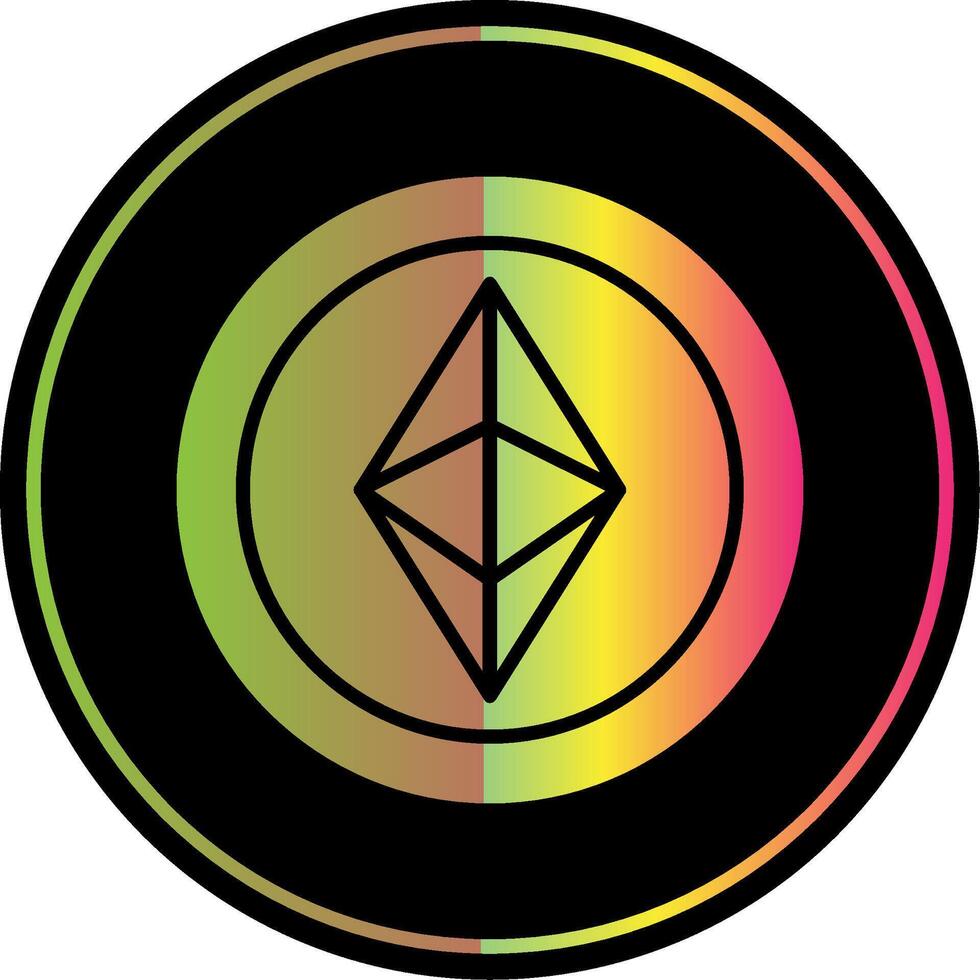 Ethereum Glyph Due Color Icon Design vector