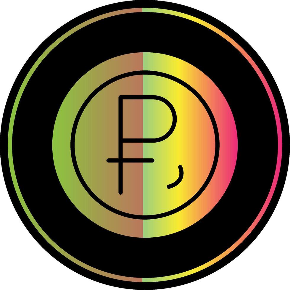 Ruble Glyph Due Color Icon Design vector