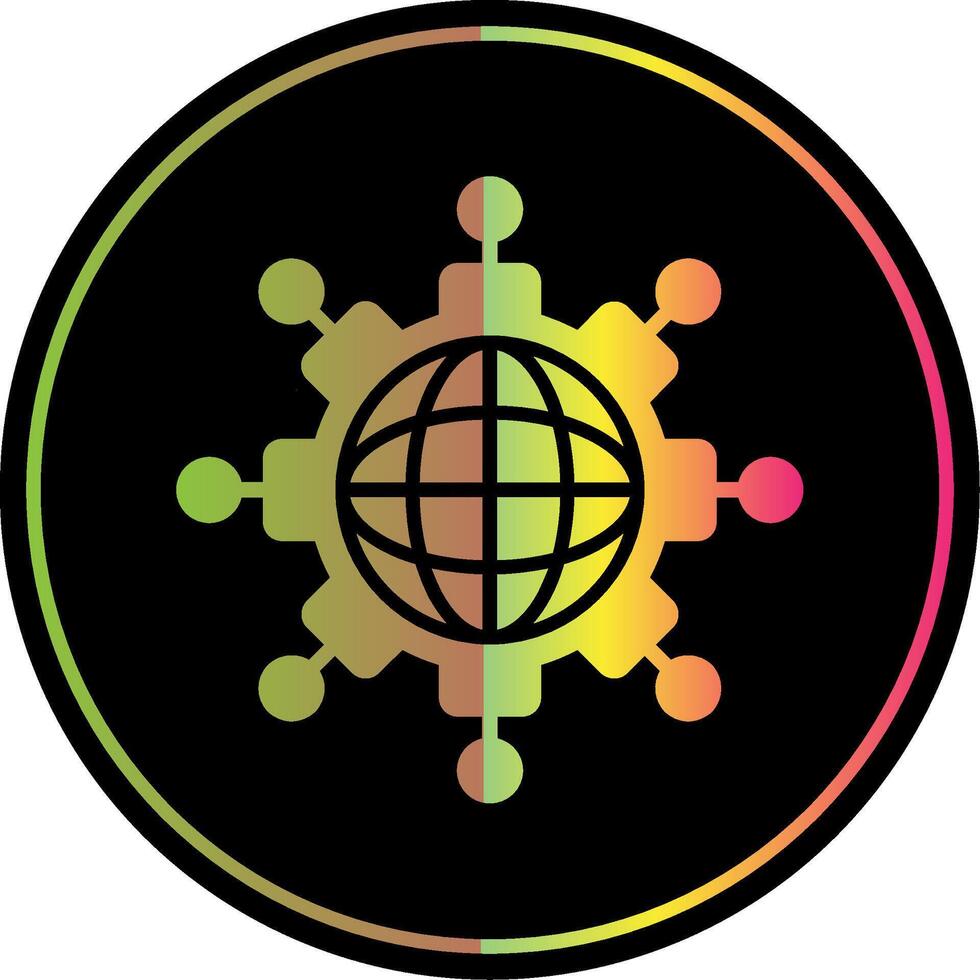 Networking Glyph Due Color Icon Design vector