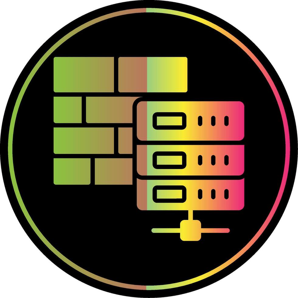 Firewall Glyph Due Color Icon Design vector